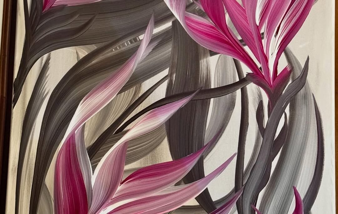 Graceful Fusion Of Nature And Color With Fluid Acrylic Art